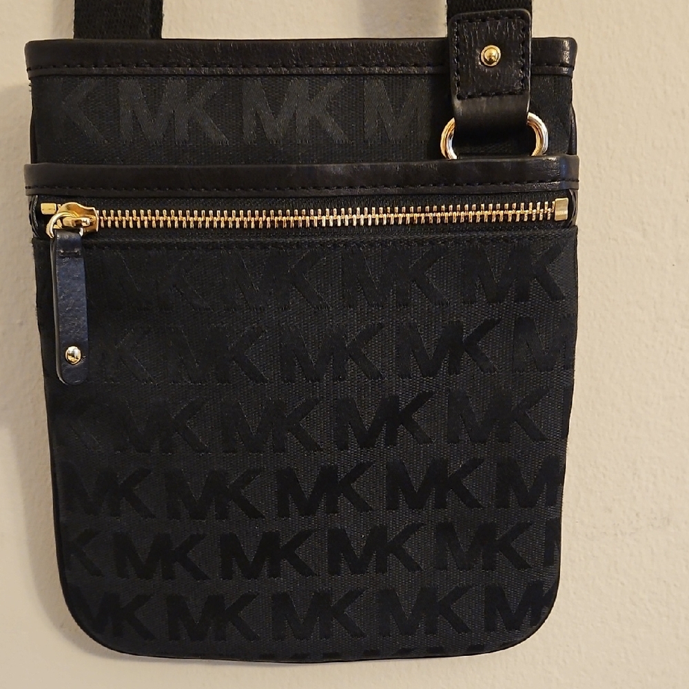 Michael Kors Black Monogram Messenger Bag